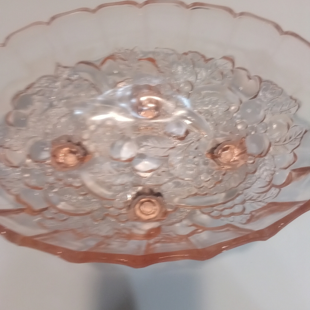 Vintage pink center piece bowl - Picture 2 of 7